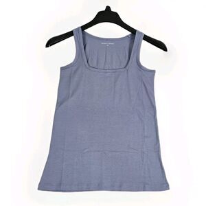 Universal Standard  Tank Top Women Blue 4XS Square Neck Cotton Stretch